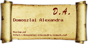 Domoszlai Alexandra névjegykártya