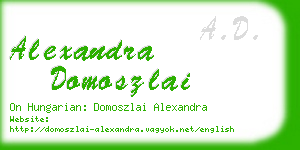 alexandra domoszlai business card